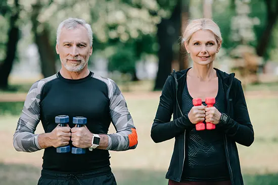 Fit adults with strong physiques after 50
