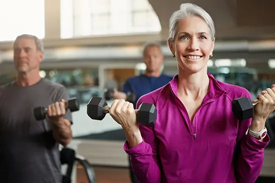 Motivated adult getting fit after 50